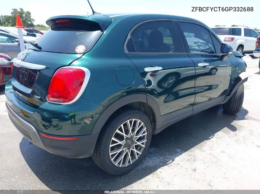 2016 Fiat 500X Trekking VIN: ZFBCFYCT6GP332688 Lot: 42536282