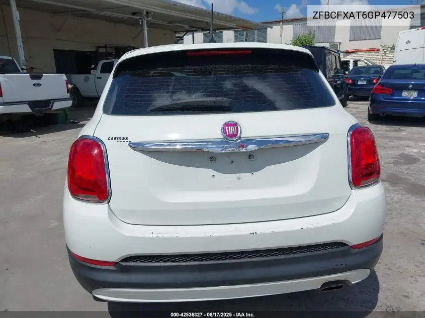 2016 Fiat 500X Pop VIN: ZFBCFXAT6GP477503 Lot: 42536327