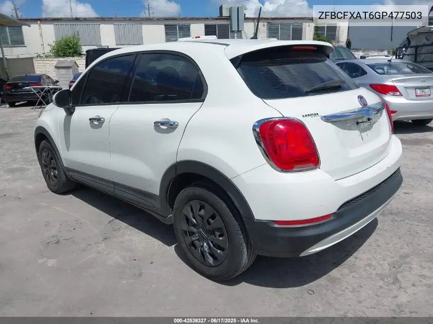 2016 Fiat 500X Pop VIN: ZFBCFXAT6GP477503 Lot: 42536327