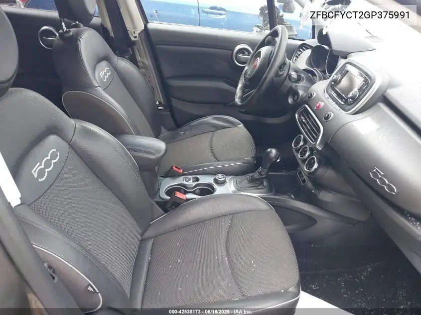2016 Fiat 500X Trekking VIN: ZFBCFYCT2GP375991 Lot: 42538173