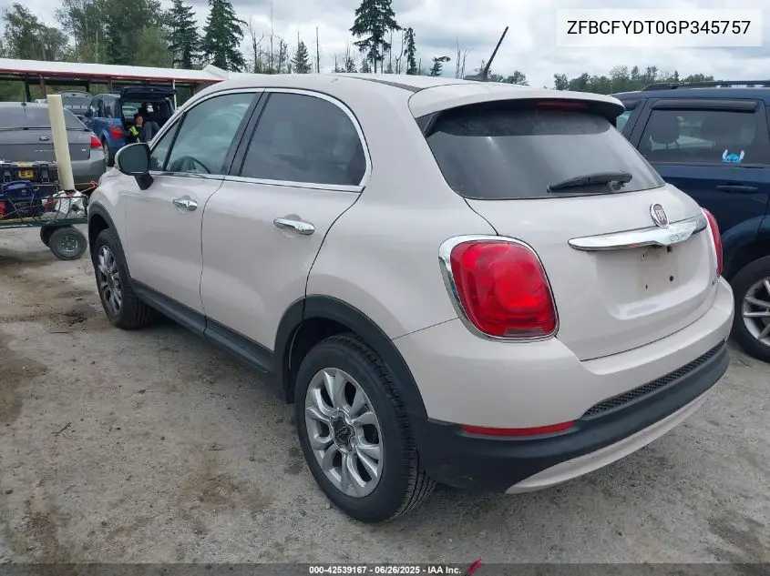 2016 Fiat 500X Lounge VIN: ZFBCFYDT0GP345757 Lot: 42539167