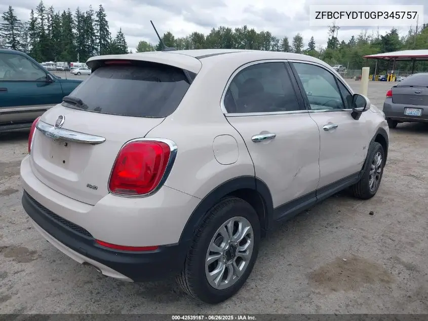 2016 Fiat 500X Lounge VIN: ZFBCFYDT0GP345757 Lot: 42539167