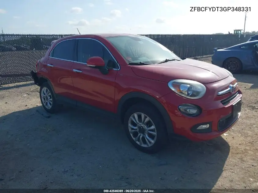 2016 Fiat 500X Lounge VIN: ZFBCFYDT3GP348331 Lot: 42546369