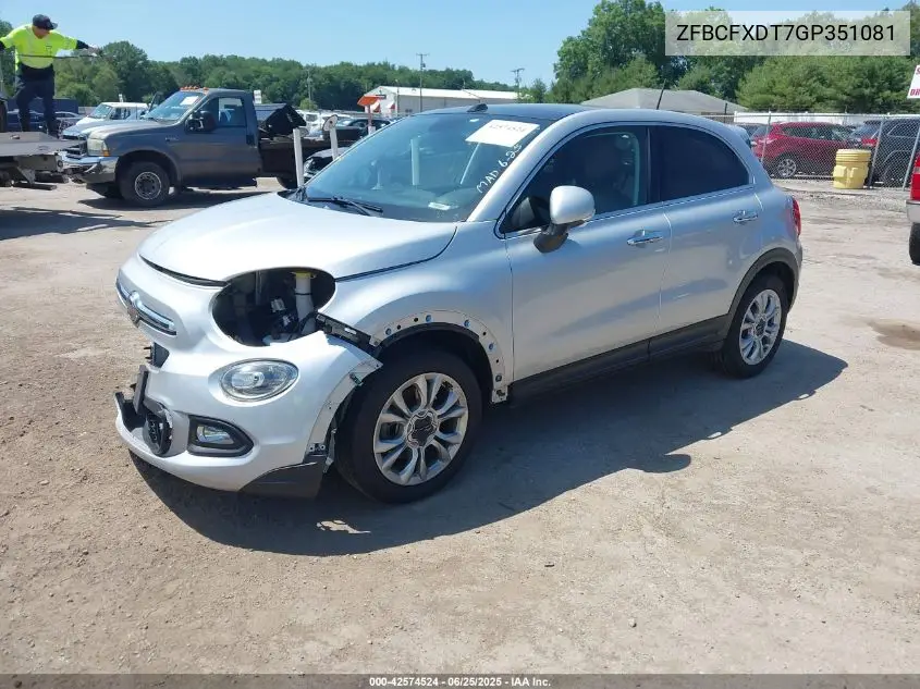 2016 Fiat 500X Lounge VIN: ZFBCFXDT7GP351081 Lot: 42574524