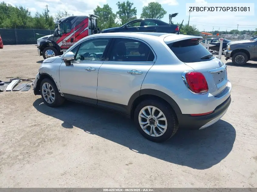 2016 Fiat 500X Lounge VIN: ZFBCFXDT7GP351081 Lot: 42574524