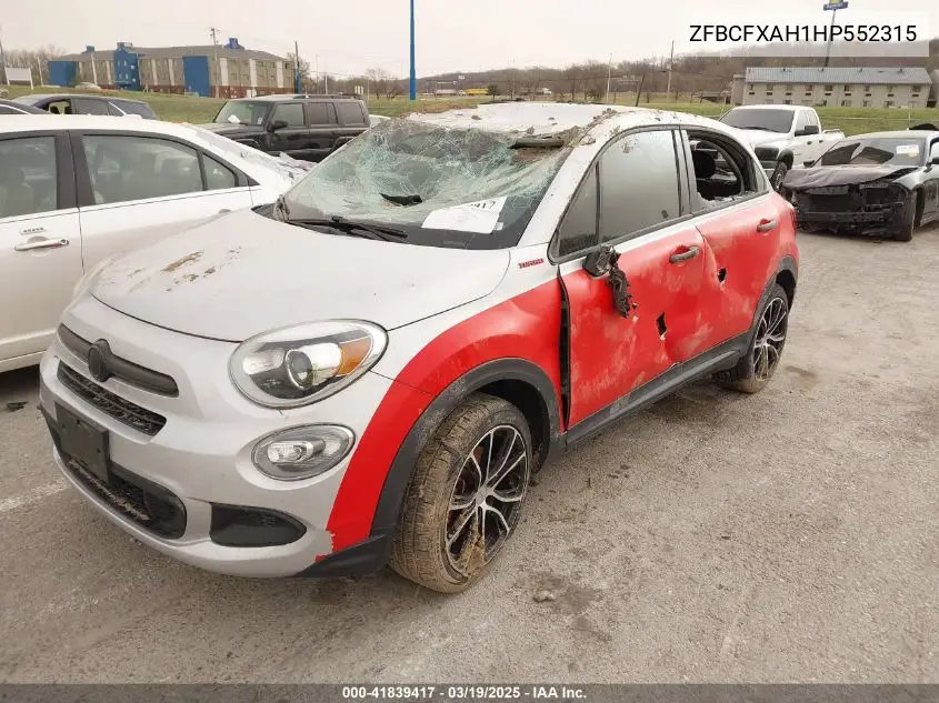 2017 Fiat 500X Pop Fwd VIN: ZFBCFXAH1HP552315 Lot: 41839417