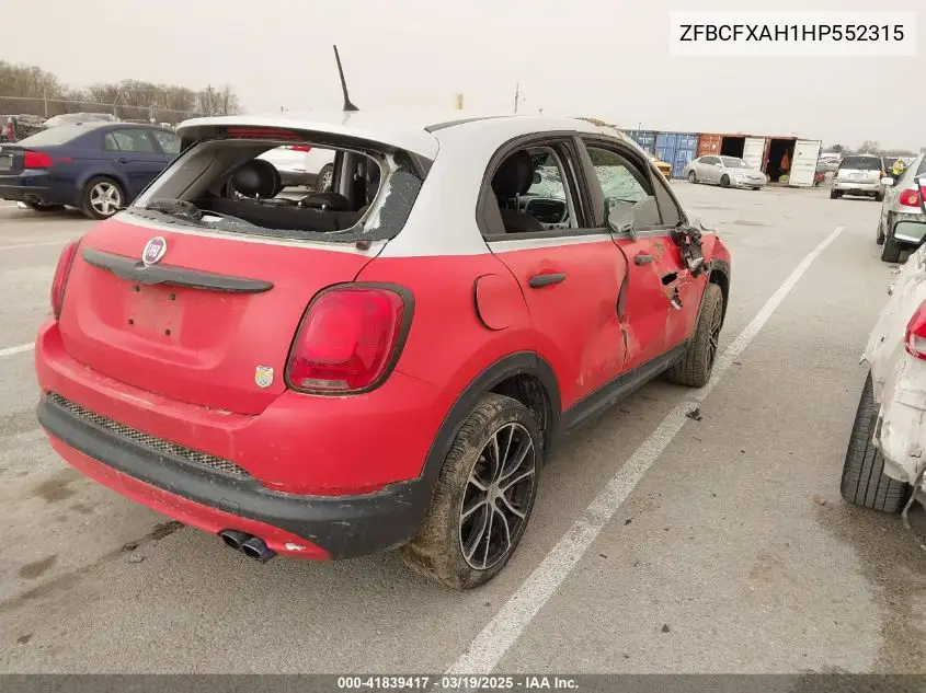 2017 Fiat 500X Pop Fwd VIN: ZFBCFXAH1HP552315 Lot: 41839417