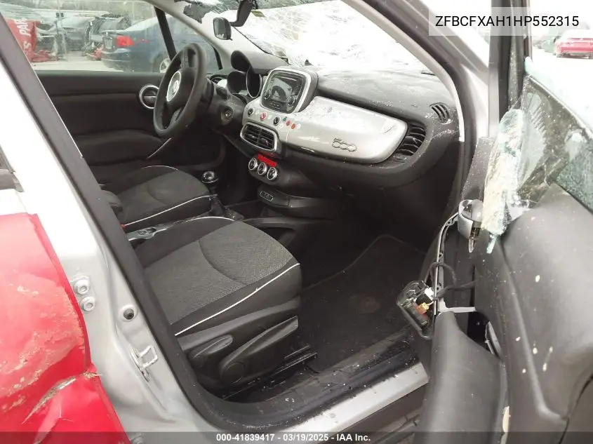 2017 Fiat 500X Pop Fwd VIN: ZFBCFXAH1HP552315 Lot: 41839417