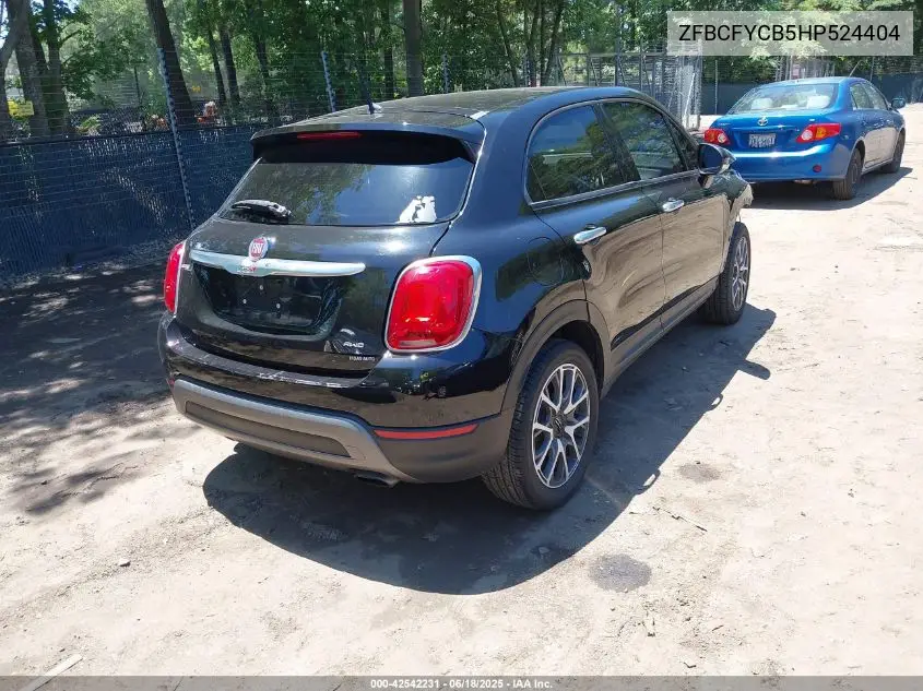 2017 Fiat 500X Trekking Awd VIN: ZFBCFYCB5HP524404 Lot: 42542231