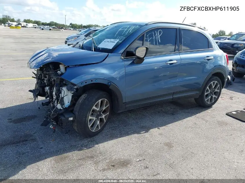 2017 Fiat 500X Trekking VIN: ZFBCFXCBXHP611905 Lot: 42563046