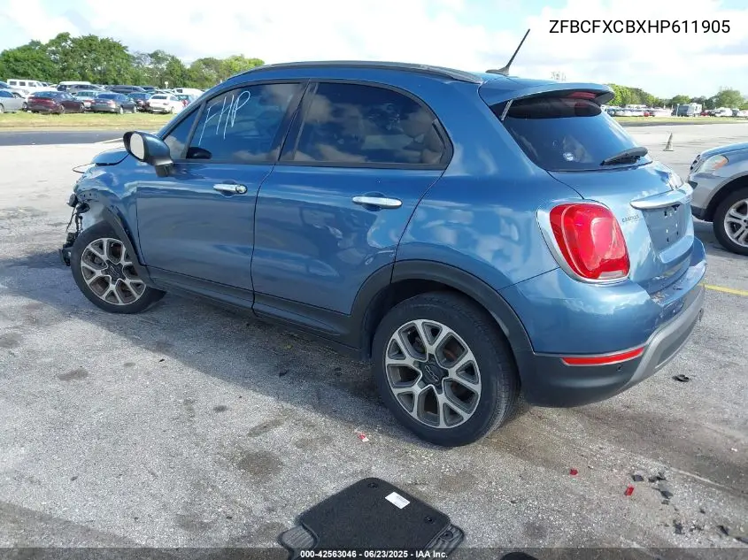 2017 Fiat 500X Trekking VIN: ZFBCFXCBXHP611905 Lot: 42563046