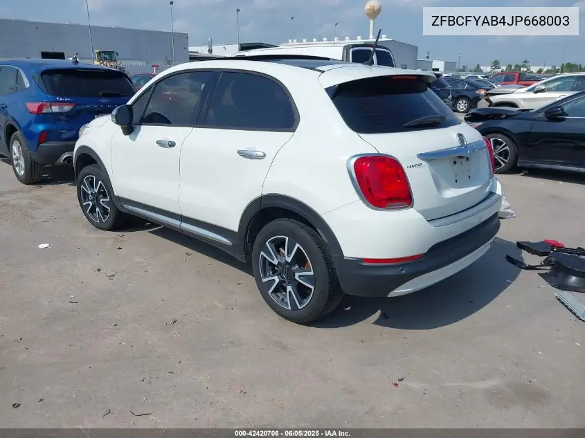 2018 Fiat 500X Blue Sky Edition Awd VIN: ZFBCFYAB4JP668003 Lot: 42420706