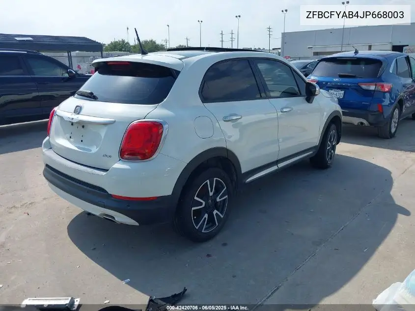2018 Fiat 500X Blue Sky Edition Awd VIN: ZFBCFYAB4JP668003 Lot: 42420706