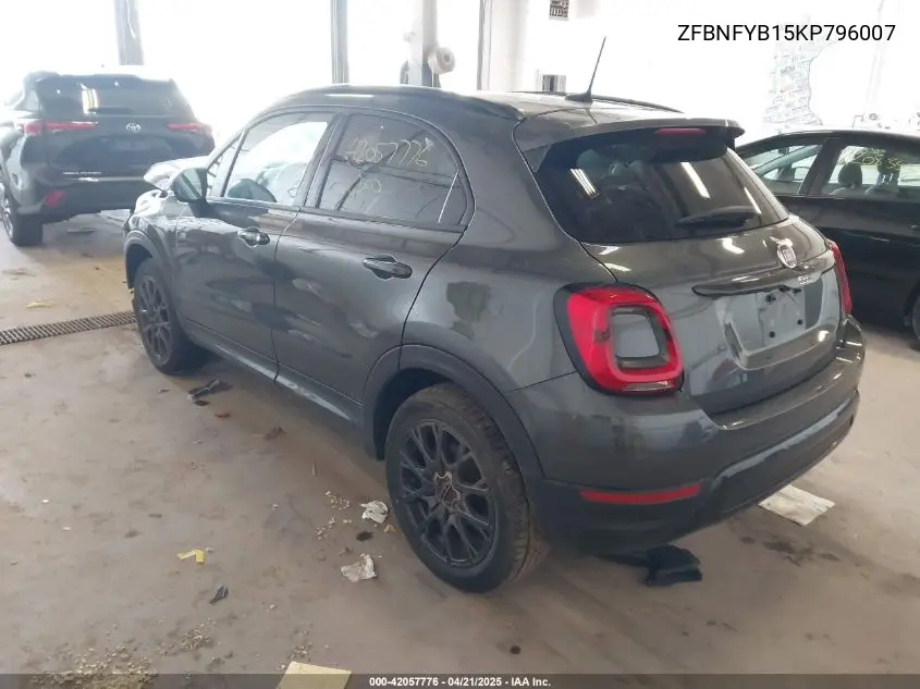 2019 Fiat 500X Urbana Awd VIN: ZFBNFYB15KP796007 Lot: 42057776