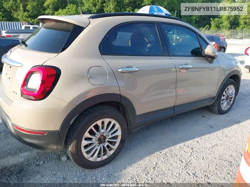 2020 Fiat 500X Trekking Awd VIN: ZFBNFYB11LP875952 Lot: 42567891