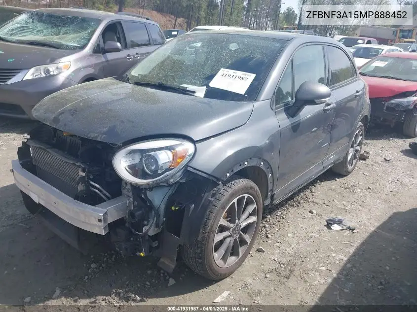 2021 Fiat 500X Pop Awd VIN: ZFBNF3A15MP888452 Lot: 41931987