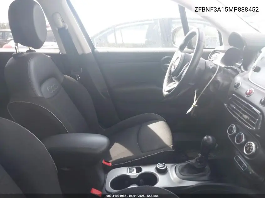 2021 Fiat 500X Pop Awd VIN: ZFBNF3A15MP888452 Lot: 41931987