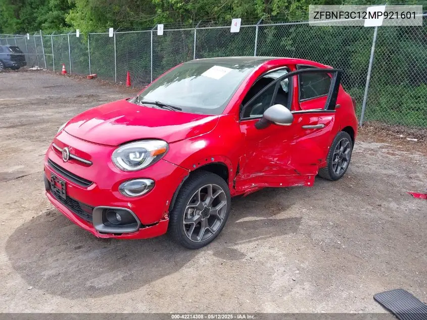 2021 Fiat 500X Sport Awd VIN: ZFBNF3C12MP921601 Lot: 42214308