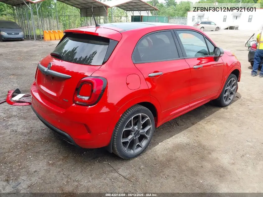 2021 Fiat 500X Sport Awd VIN: ZFBNF3C12MP921601 Lot: 42214308