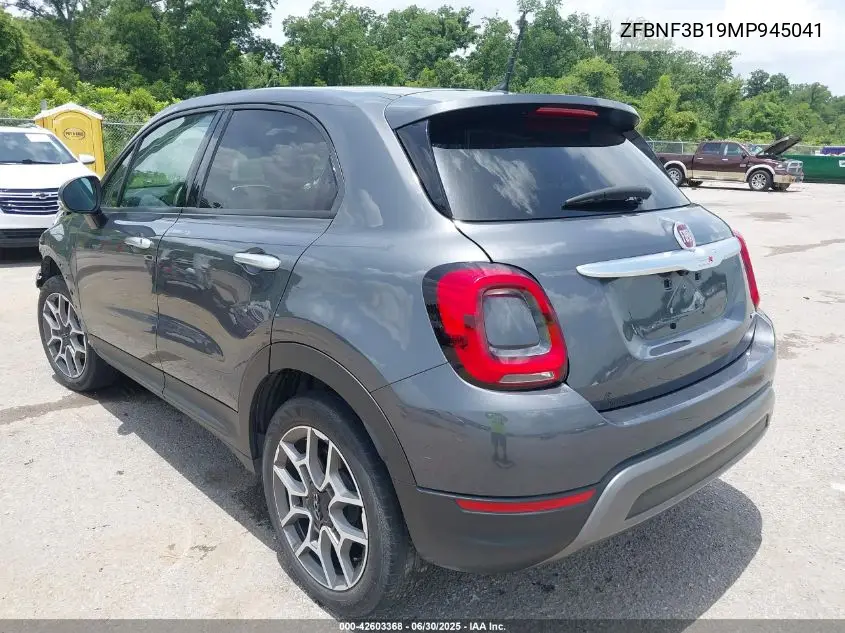 2021 Fiat 500X Trekking VIN: ZFBNF3B19MP945041 Lot: 42603368