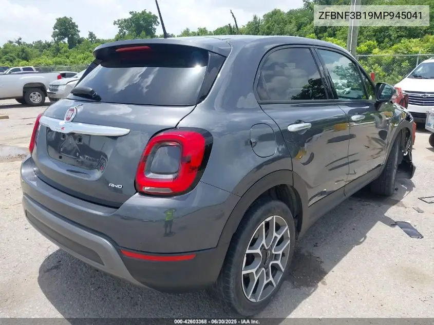 2021 Fiat 500X Trekking VIN: ZFBNF3B19MP945041 Lot: 42603368