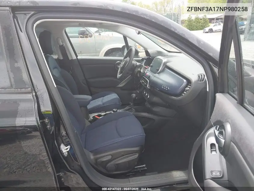 2022 Fiat 500X Pop Awd VIN: ZFBNF3A17NP980258 Lot: 42147323