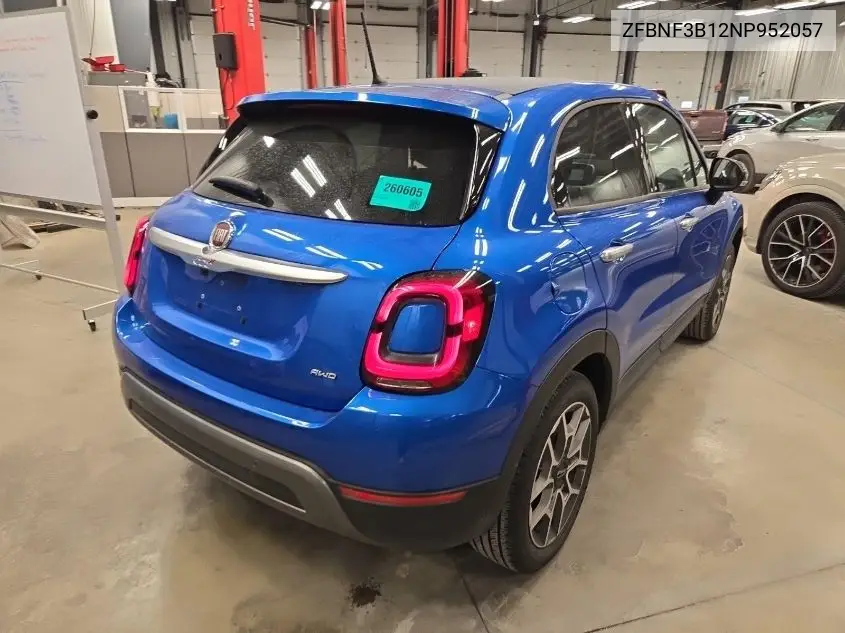 2022 Fiat 500X Trekking VIN: ZFBNF3B12NP952057 Lot: 42269568