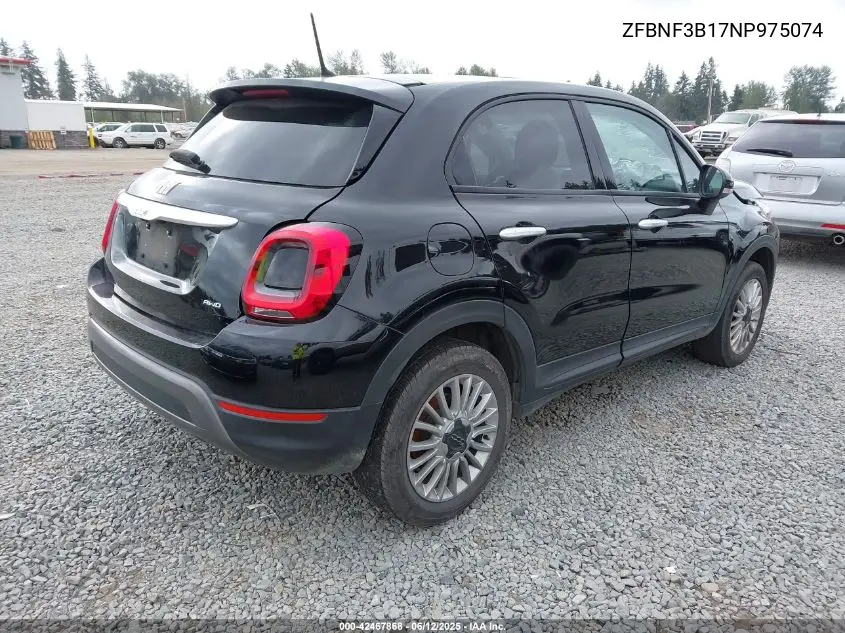 2022 Fiat 500X Trekking Awd VIN: ZFBNF3B17NP975074 Lot: 42467868