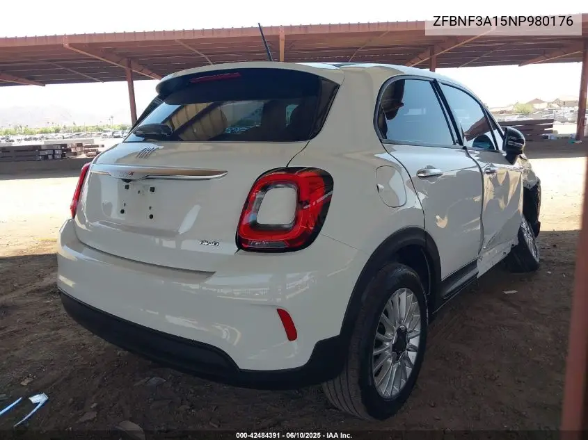 2022 Fiat 500X Pop Awd VIN: ZFBNF3A15NP980176 Lot: 42484391