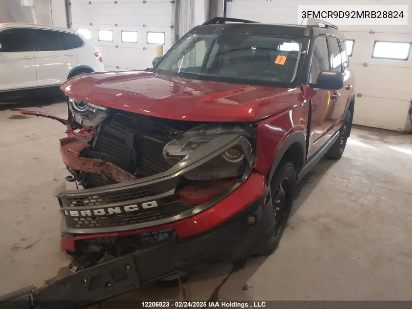 2021 Ford Bronco Sport Badlands VIN: 3FMCR9D92MRB28824 Lot: 12206823
