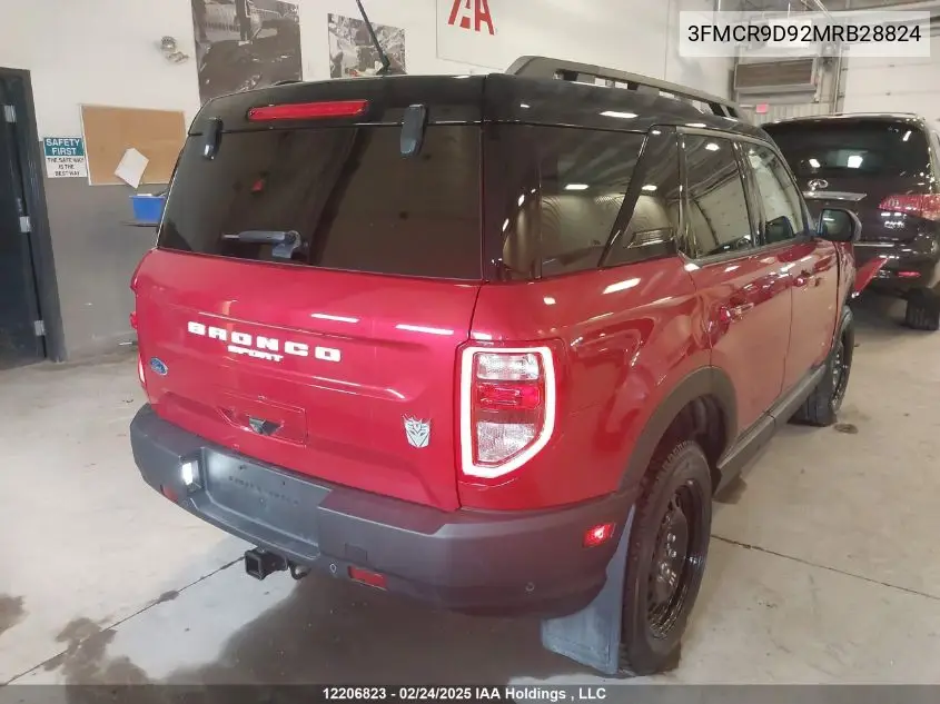 2021 Ford Bronco Sport Badlands VIN: 3FMCR9D92MRB28824 Lot: 12206823