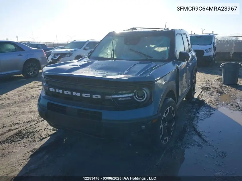 2021 Ford Bronco Sport Outer Banks VIN: 3FMCR9C64MRA23967 Lot: 12253476