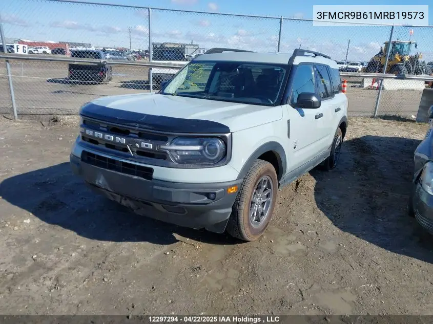2021 Ford Bronco Sport Big Bend VIN: 3FMCR9B61MRB19573 Lot: 12297294