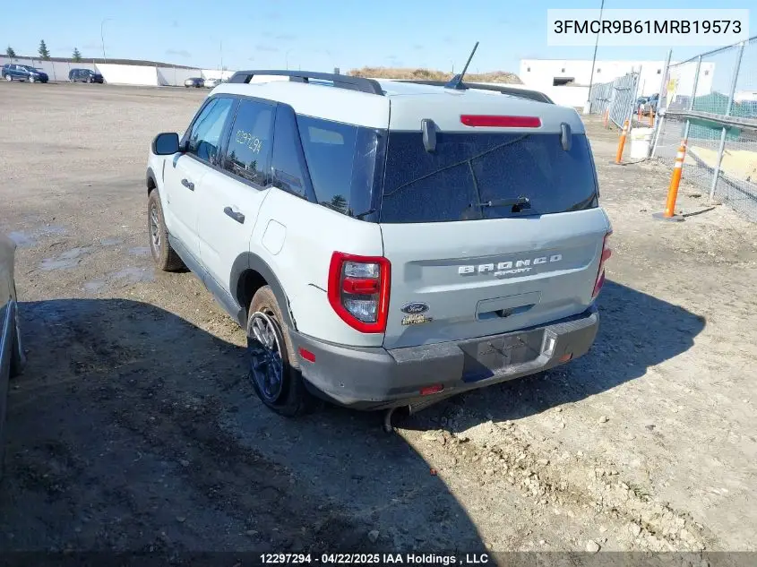 2021 Ford Bronco Sport Big Bend VIN: 3FMCR9B61MRB19573 Lot: 12297294