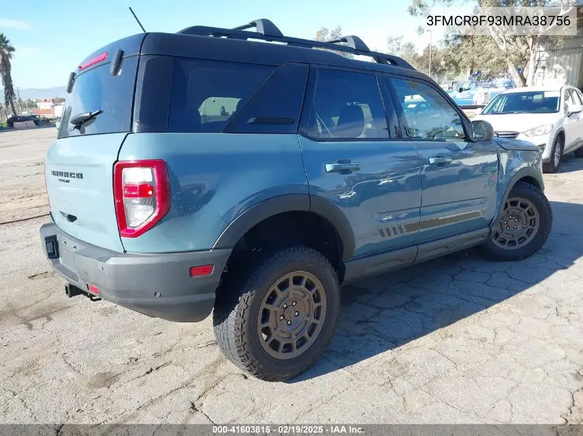 2021 Ford Bronco Sport First Edition VIN: 3FMCR9F93MRA38756 Lot: 41603815