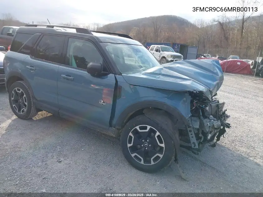 2021 Ford Bronco Sport Outer Banks VIN: 3FMCR9C66MRB00113 Lot: 41889029
