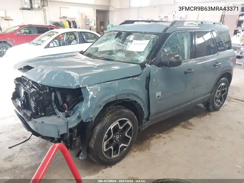 2021 Ford Bronco Sport Big Bend VIN: 3FMCR9B63MRA43371 Lot: 42159844