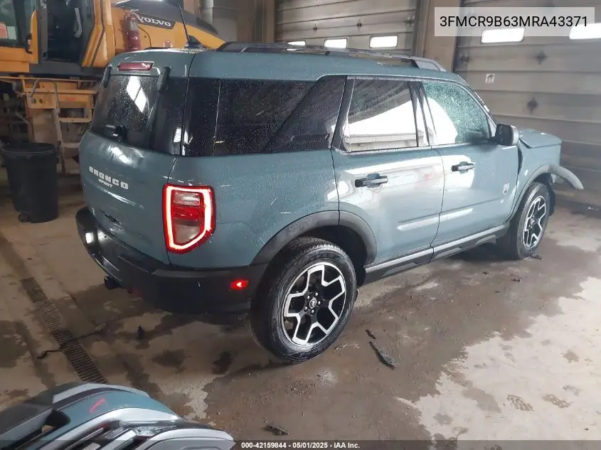 2021 Ford Bronco Sport Big Bend VIN: 3FMCR9B63MRA43371 Lot: 42159844