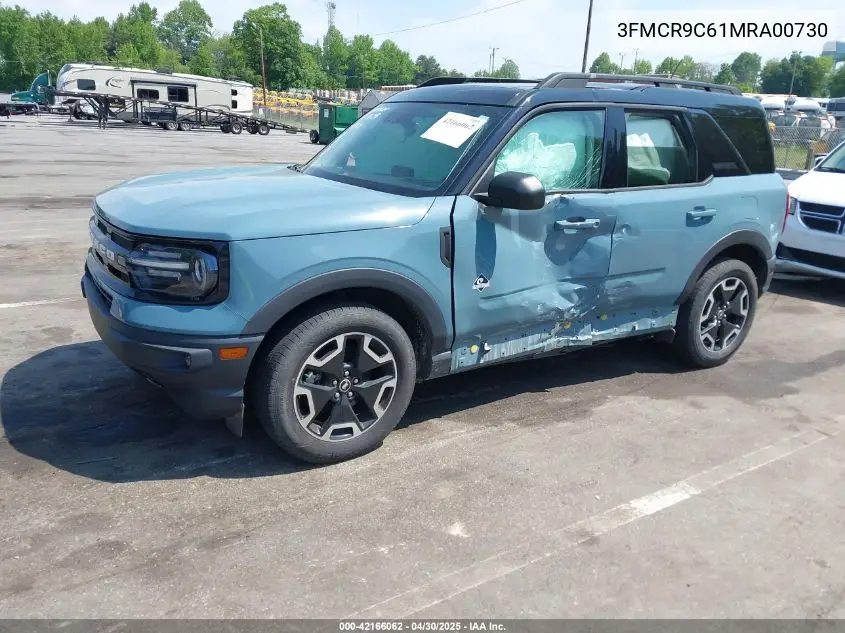 2021 Ford Bronco Sport Outer Banks VIN: 3FMCR9C61MRA00730 Lot: 42166062