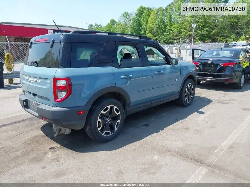 2021 Ford Bronco Sport Outer Banks VIN: 3FMCR9C61MRA00730 Lot: 42166062