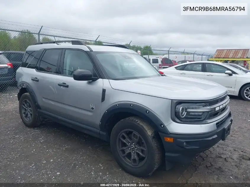 2021 Ford Bronco Sport Big Bend VIN: 3FMCR9B68MRA56794 Lot: 42171929