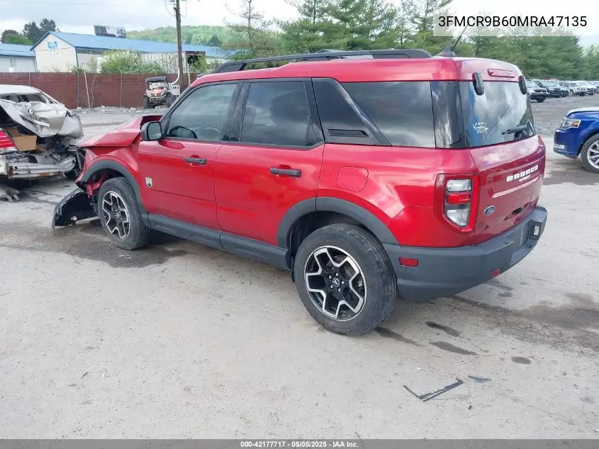 2021 Ford Bronco Sport Big Bend VIN: 3FMCR9B60MRA47135 Lot: 42177717