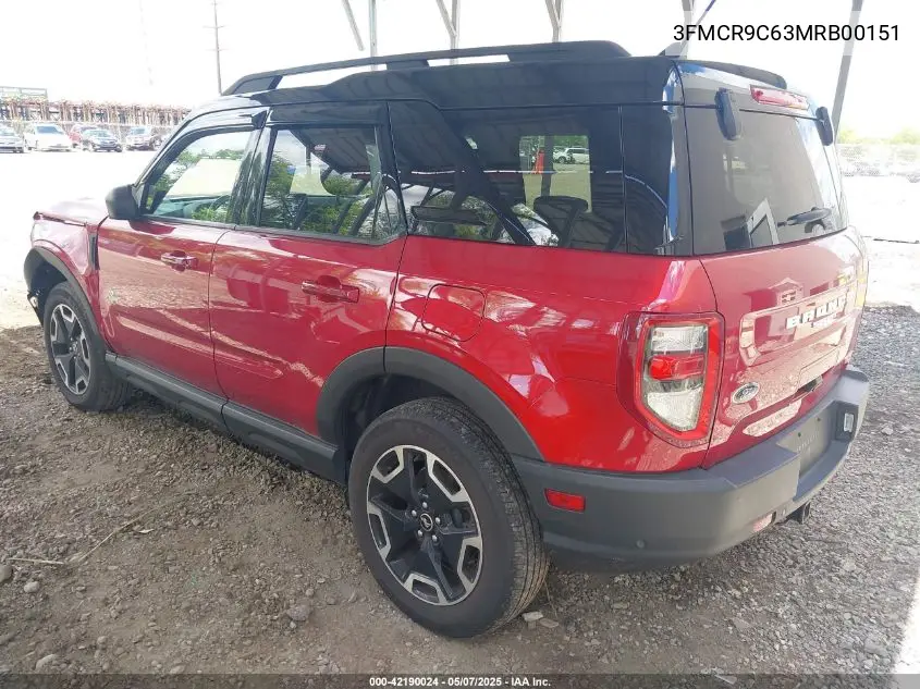 2021 Ford Bronco Sport Outer Banks VIN: 3FMCR9C63MRB00151 Lot: 42190024