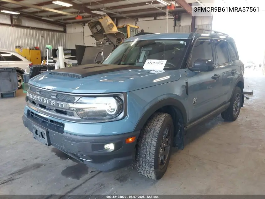 2021 Ford Bronco Sport Big Bend VIN: 3FMCR9B61MRA57561 Lot: 42193070