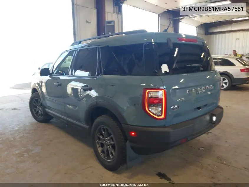 2021 Ford Bronco Sport Big Bend VIN: 3FMCR9B61MRA57561 Lot: 42193070