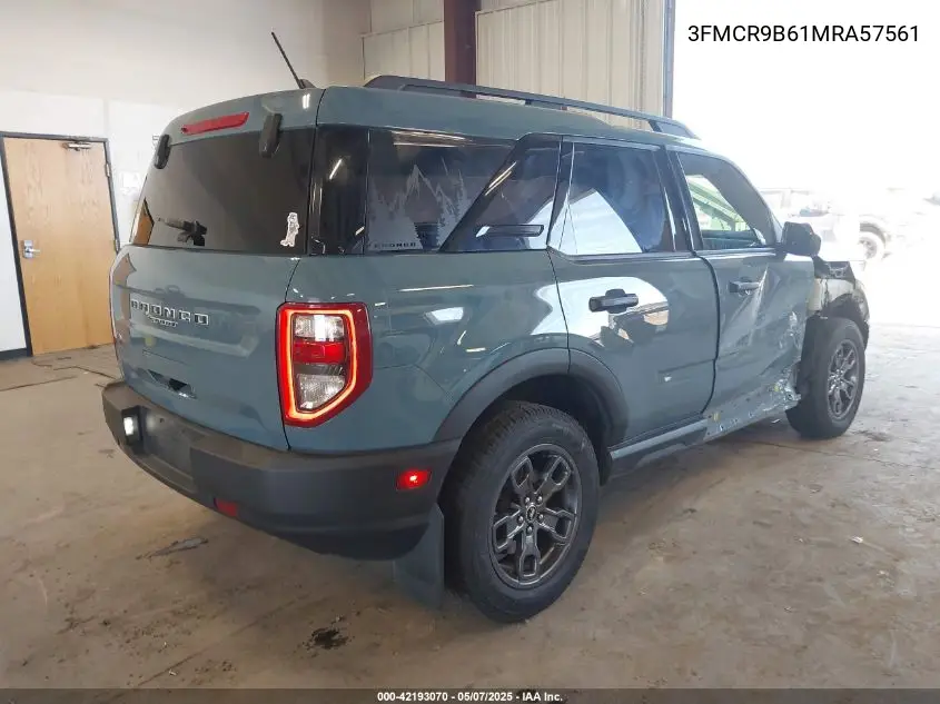 2021 Ford Bronco Sport Big Bend VIN: 3FMCR9B61MRA57561 Lot: 42193070