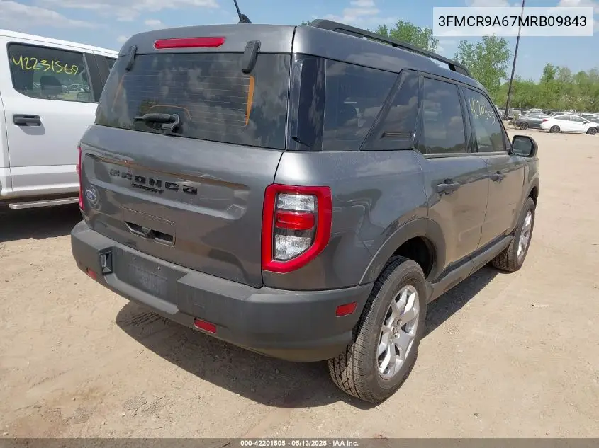 2021 Ford Bronco Sport VIN: 3FMCR9A67MRB09843 Lot: 42201505