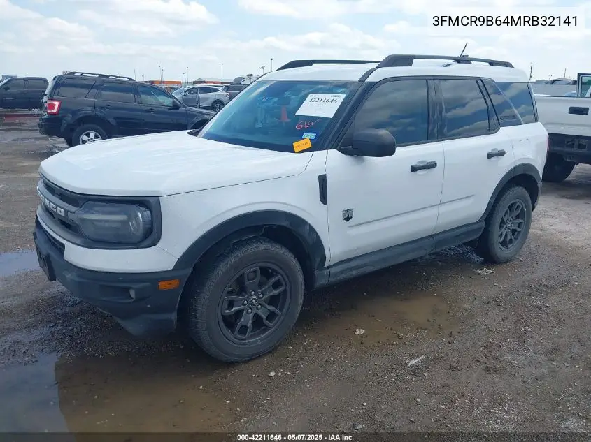 2021 Ford Bronco Sport Big Bend VIN: 3FMCR9B64MRB32141 Lot: 42211646
