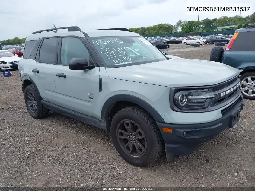 2021 Ford Bronco Sport Big Bend VIN: 3FMCR9B61MRB33537 Lot: 42211835