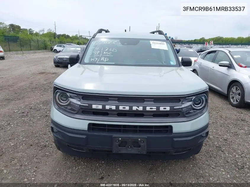 2021 Ford Bronco Sport Big Bend VIN: 3FMCR9B61MRB33537 Lot: 42211835